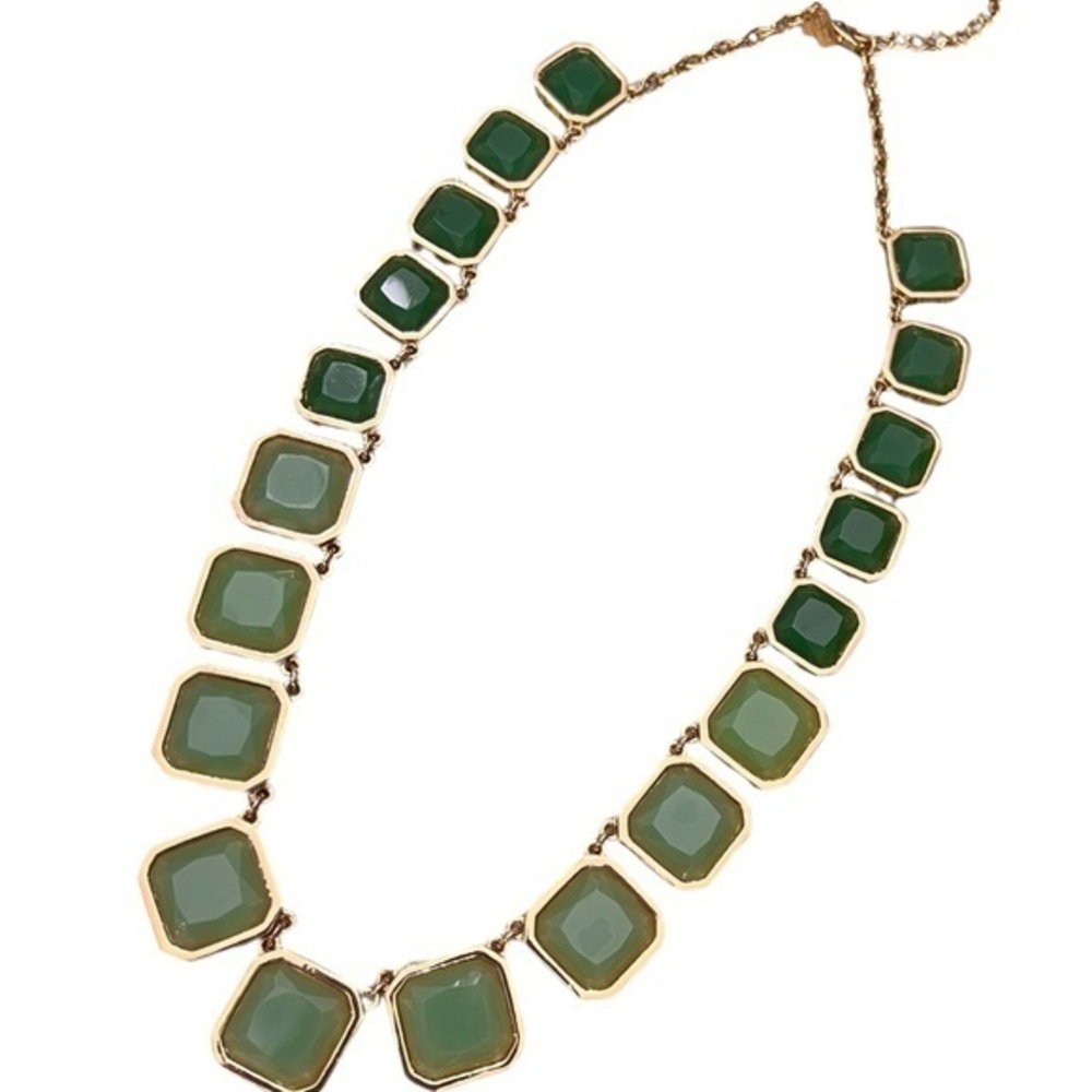 Kate Spade Frame of Mind Necklace Graduated Emerald Green 22-26” Long Party EUC‎ - Picture 12 of 15